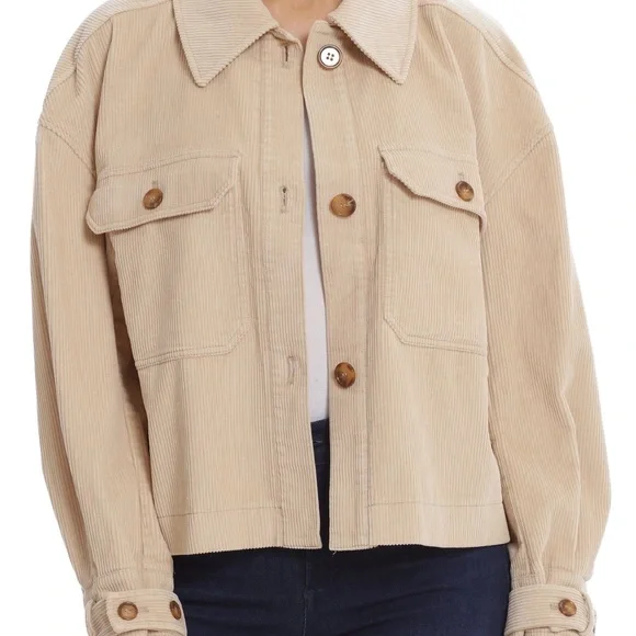 Avec Les Filles Cropped Corduroy Shacket - Picture 4 of 6